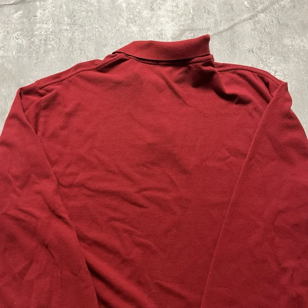 Polo Ralph Lauren Long Sleeve Red Button Polo - 100% Cotton - W/ Pony Mens Large - Picture 8 of 9